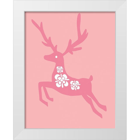 Blush Reindeer White Modern Wood Framed Art Print by Rupp, Mariah