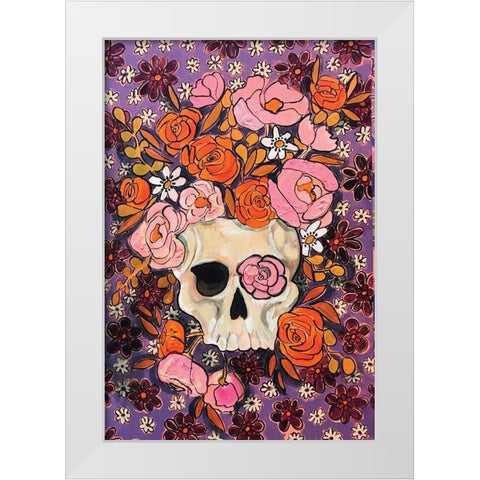 Sugar Skulls in Purple White Modern Wood Framed Art Print by Rupp, Mariah