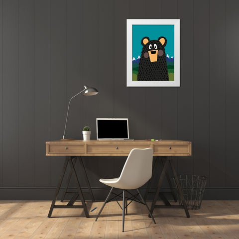 Boy Bear White Modern Wood Framed Art Print by Rupp, Mariah