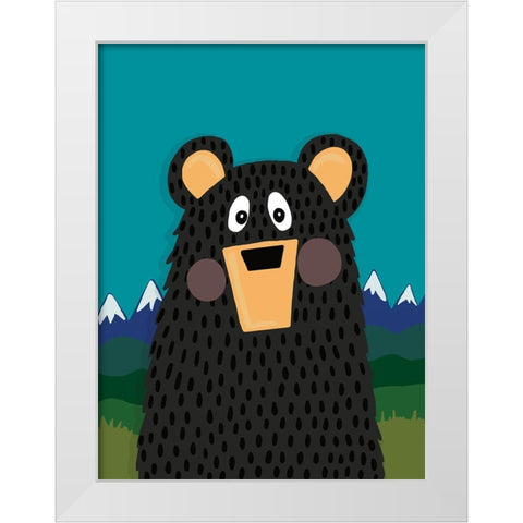 Boy Bear White Modern Wood Framed Art Print by Rupp, Mariah