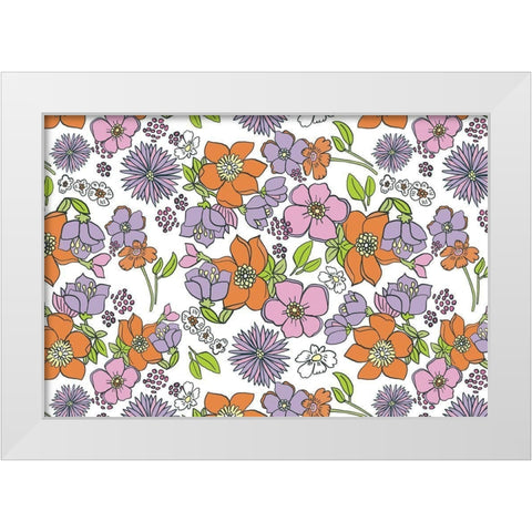 Spring Pattern White Modern Wood Framed Art Print by Rupp, Mariah