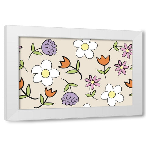 Spring Flowers White Modern Wood Framed Art Print by Rupp, Mariah