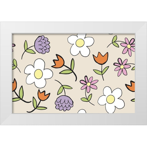 Spring Flowers White Modern Wood Framed Art Print by Rupp, Mariah
