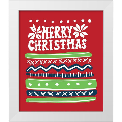 Merry Christmas Sweater White Modern Wood Framed Art Print by Rupp, Mariah