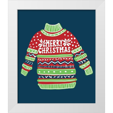 Merry Christmas Sweater II White Modern Wood Framed Art Print by Rupp, Mariah