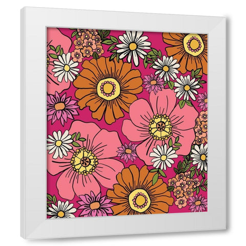 Pink and Orange White Modern Wood Framed Art Print by Rupp, Mariah