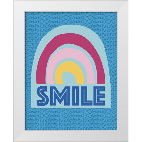 Smile White Modern Wood Framed Art Print by Rupp, Mariah