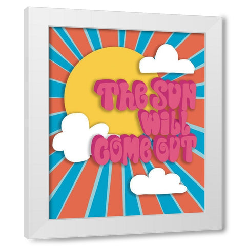 Sun   White Modern Wood Framed Art Print by Rupp, Mariah