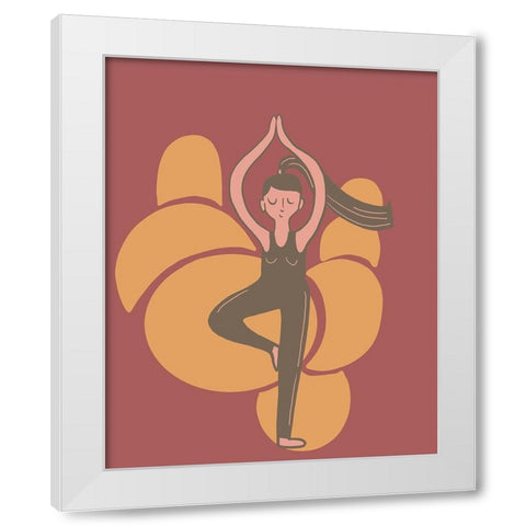 Tree Pose II White Modern Wood Framed Art Print by Rupp, Mariah