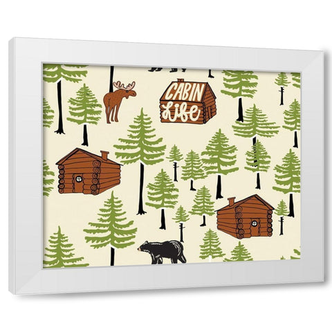 Cabin Life White Modern Wood Framed Art Print by Rupp, Mariah
