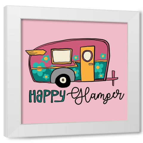Happy Glamper White Modern Wood Framed Art Print by Rupp, Mariah