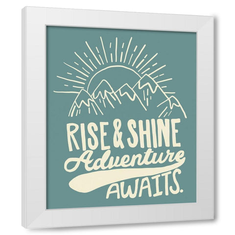 Adventure Awaits White Modern Wood Framed Art Print by Rupp, Mariah