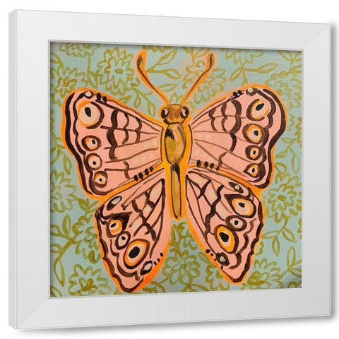 Boho Butterfly V White Modern Wood Framed Art Print by Rupp, Mariah