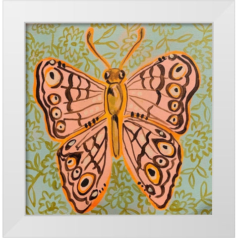 Boho Butterfly V White Modern Wood Framed Art Print by Rupp, Mariah
