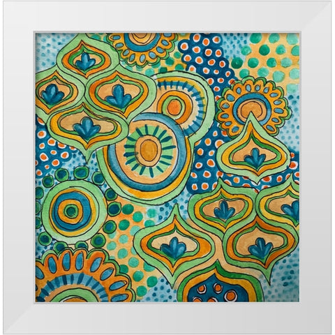 Psychedelic Geometrics White Modern Wood Framed Art Print by Rupp, Mariah