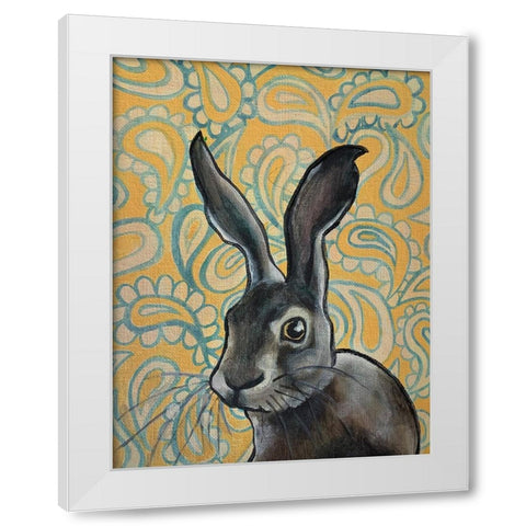 Bunny Rabbit White Modern Wood Framed Art Print by Rupp, Mariah