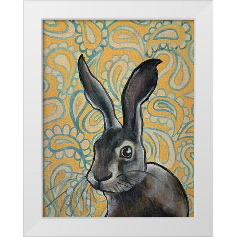 Bunny Rabbit White Modern Wood Framed Art Print by Rupp, Mariah