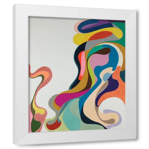 Flow White Modern Wood Framed Art Print by Zinn, Mary