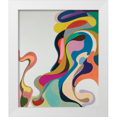 Flow White Modern Wood Framed Art Print by Zinn, Mary