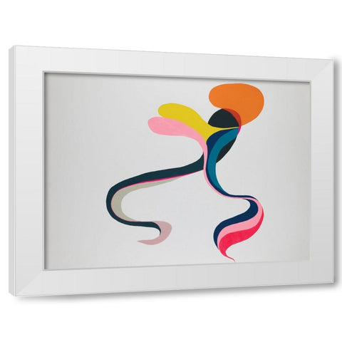 Boomerang White Modern Wood Framed Art Print by Zinn, Mary
