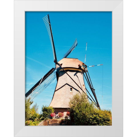 Windmill II White Modern Wood Framed Art Print by Singleton, Ashley