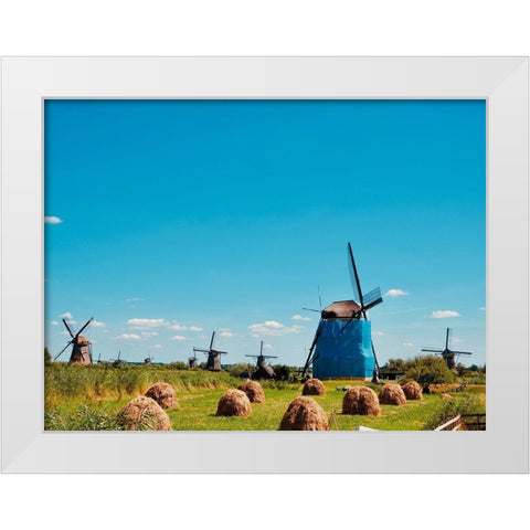 Windmill VI White Modern Wood Framed Art Print by Singleton, Ashley