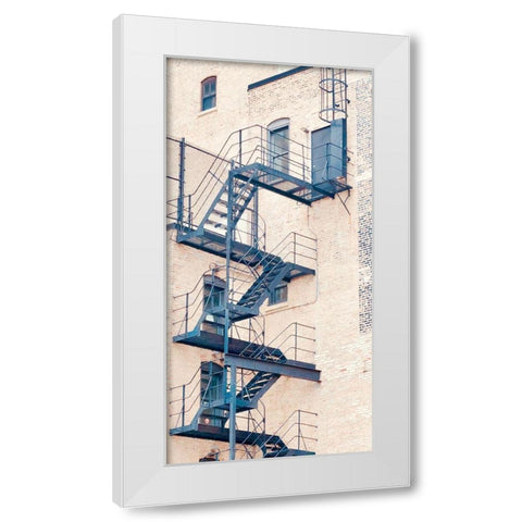 Fire Escape White Modern Wood Framed Art Print by Singleton, Ashley