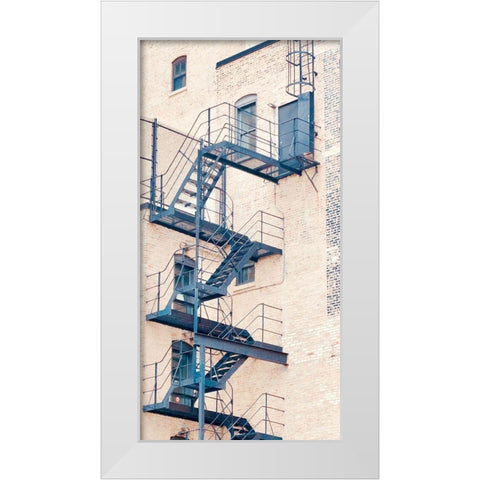 Fire Escape White Modern Wood Framed Art Print by Singleton, Ashley
