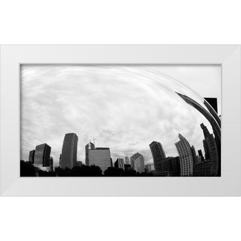 City Reflection White Modern Wood Framed Art Print by Singleton, Ashley