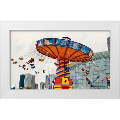 Swings White Modern Wood Framed Art Print by Singleton, Ashley