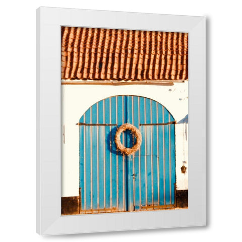Blue Doors White Modern Wood Framed Art Print by Singleton, Ashley