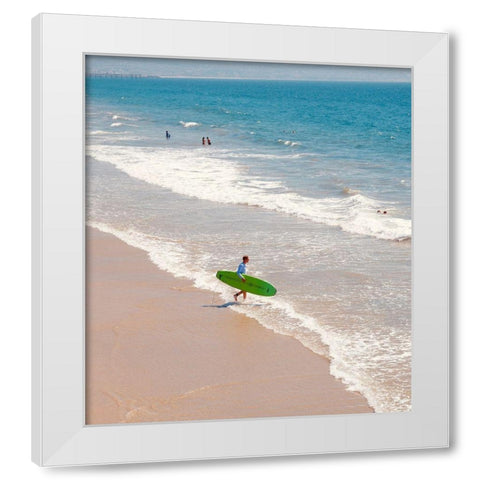 Called to Surf White Modern Wood Framed Art Print by Singleton, Ashley