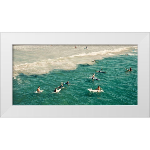 Surfers White Modern Wood Framed Art Print by Singleton, Ashley