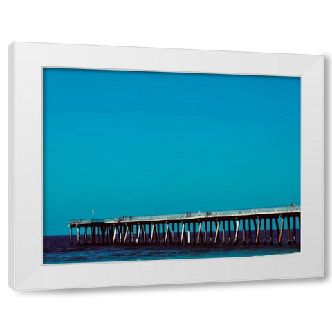 Pier White Modern Wood Framed Art Print by Singleton, Ashley