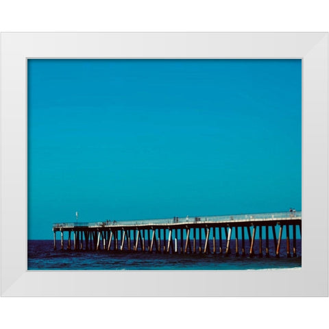 Pier White Modern Wood Framed Art Print by Singleton, Ashley