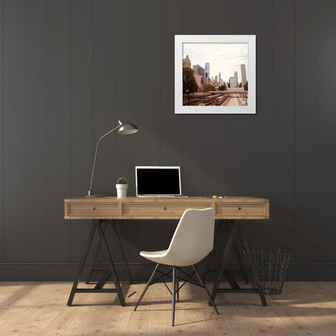 Cityscape White Modern Wood Framed Art Print by Singleton, Ashley