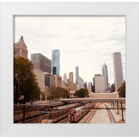 Cityscape White Modern Wood Framed Art Print by Singleton, Ashley