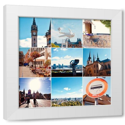 European 9 Patch White Modern Wood Framed Art Print by Singleton, Ashley