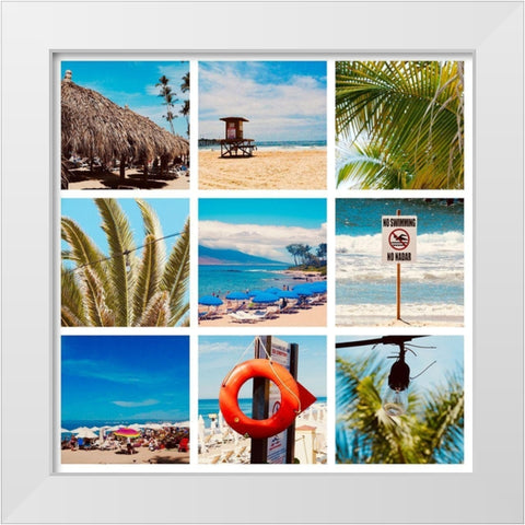 Beach Patch II White Modern Wood Framed Art Print by Singleton, Ashley