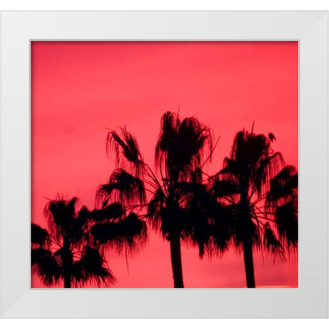 Neon Palm Trees III White Modern Wood Framed Art Print by Singleton, Ashley