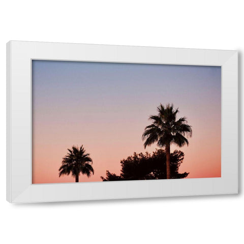 Palm Tree Sunset II White Modern Wood Framed Art Print by Singleton, Ashley