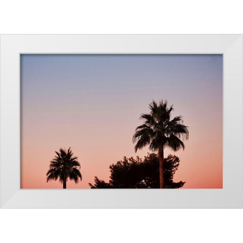 Palm Tree Sunset II White Modern Wood Framed Art Print by Singleton, Ashley