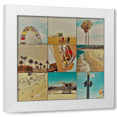 Surfer Collage II White Modern Wood Framed Art Print by Singleton, Ashley