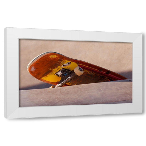 Skateboard White Modern Wood Framed Art Print by Singleton, Ashley