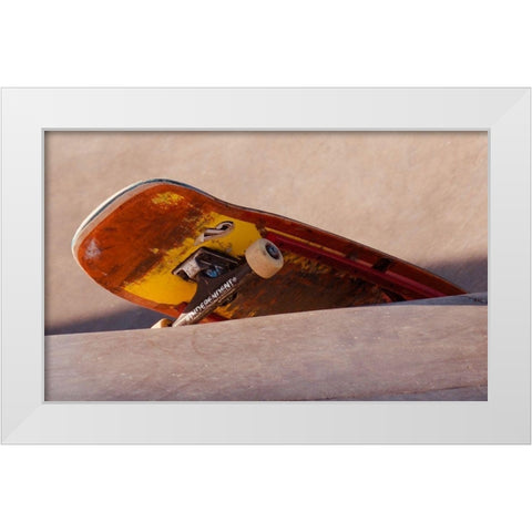 Skateboard White Modern Wood Framed Art Print by Singleton, Ashley