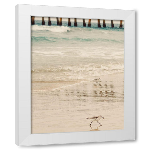 Bird White Modern Wood Framed Art Print by Singleton, Ashley