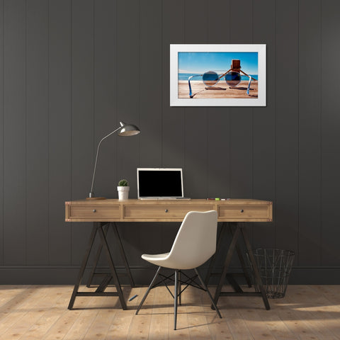 Shades White Modern Wood Framed Art Print by Singleton, Ashley