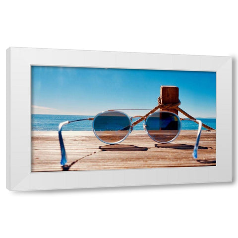 Shades White Modern Wood Framed Art Print by Singleton, Ashley