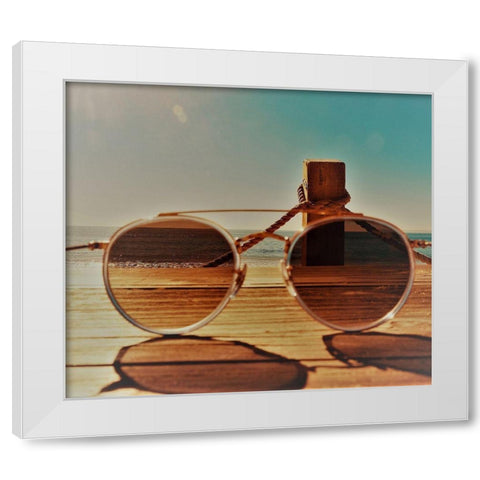 Shades III White Modern Wood Framed Art Print by Singleton, Ashley