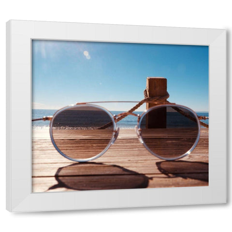 Shades IV White Modern Wood Framed Art Print by Singleton, Ashley